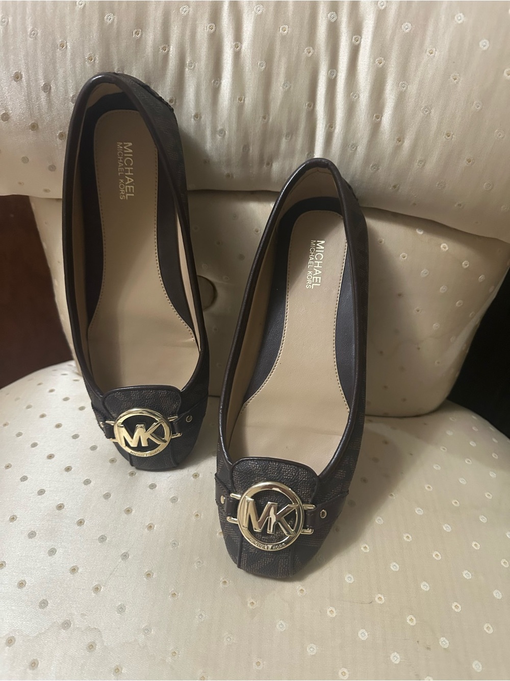 Michael Kors Fulton Moccasin Flat Shoes (Brown Signature Studded) NWOT - Picture 8 of 8